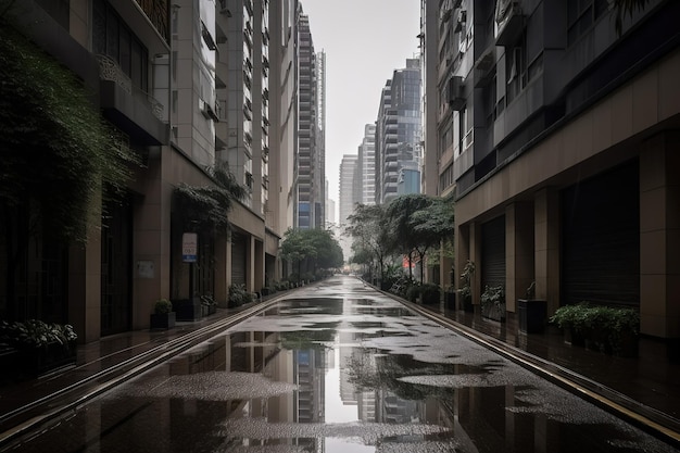 A street in the rain