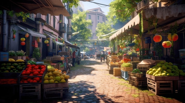 A street scene from the game's video game series.