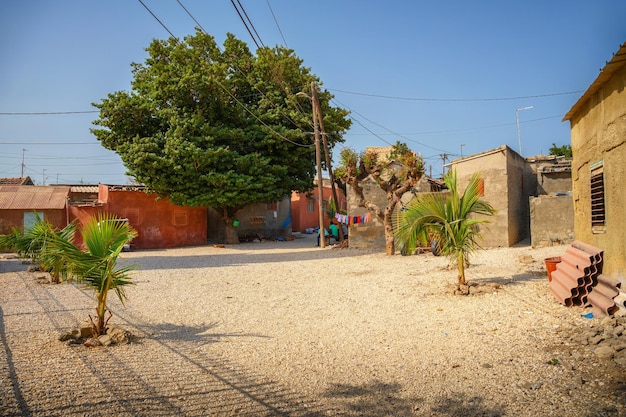 Street scene in joal fadiouth senegal a village built on a unique shell island