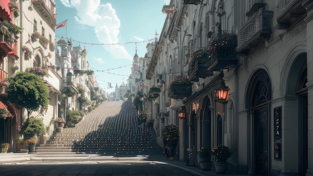 A street scene with a street scene in italy