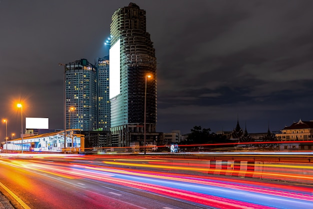 Street traffic city at night 