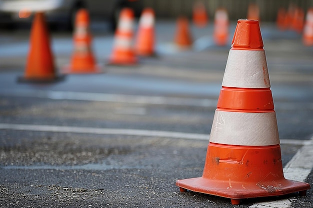 Photo street traffic cone for safety