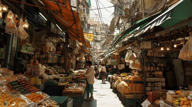 street vendor in a busy market