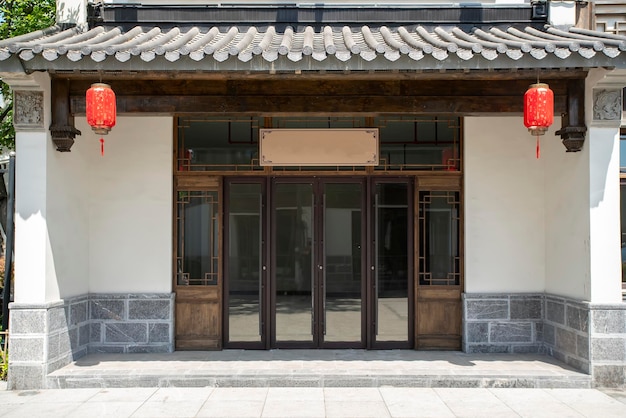 Street view of buildings along the Qinhuai River in Nanjing China