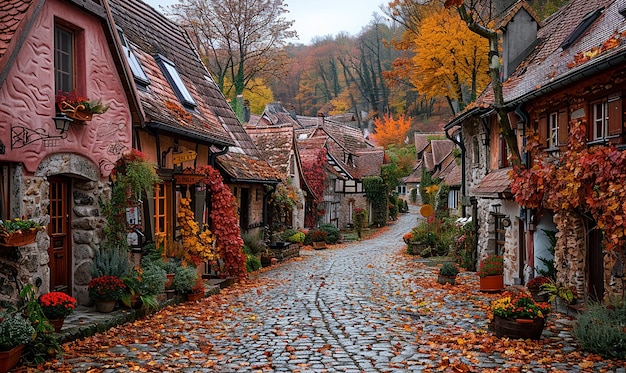 a street with a brick building and a sign that says  old town