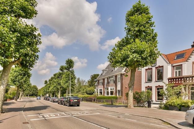 A street with cars parked on the side of it