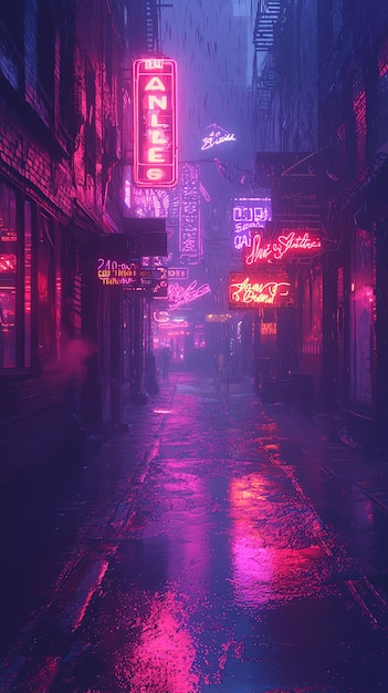 Photo a street with a neon sign that says coca cola