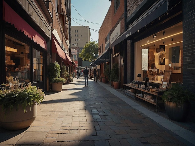 Photo a street with a sign that says  cafe  on it