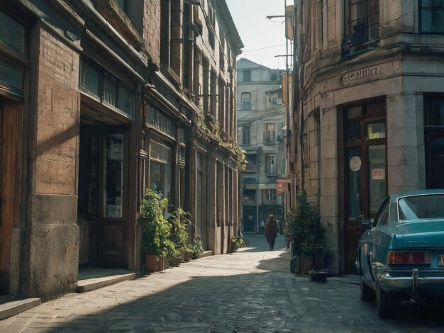 Photo a street with a sign that says  the word  on it