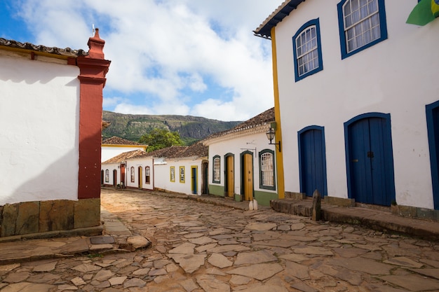 Streets of the famous historical town Tiradentes, Minas Gerais, Brazil