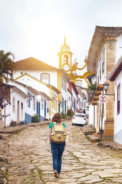 Streets of the historical town Tiradentes Brazil