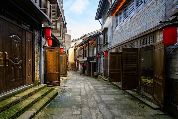 Streets of Nanshan ancient town in Chongqing