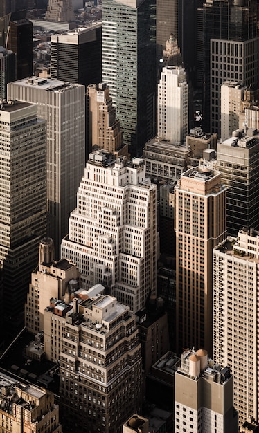 Streets and roofs of Manhattan in NYC