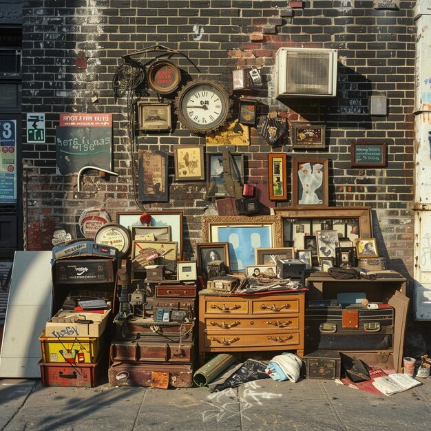 Photo streetside assortment of diverse items for sale