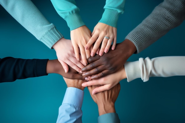 Strength meeting closeup hands person business togetherness friendship teamwork work support team together group