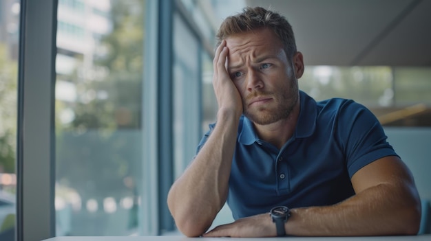 The stressed man in office