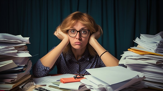 Stressed professional woman dealing with challenges Stressed professional woman dealing with challenges business