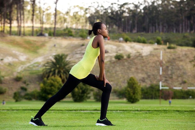 Stretching workout in the park