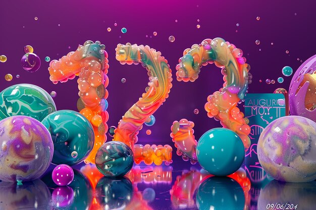 A striking 3D digital rendering of the number