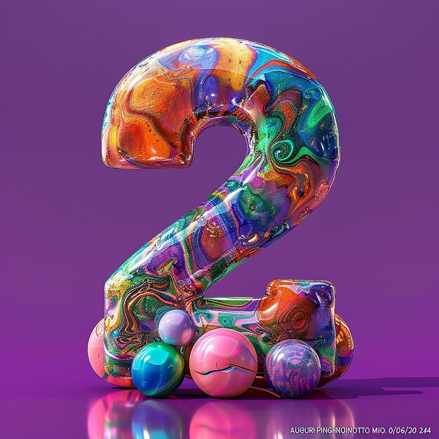 A striking 3D digital rendering of the number