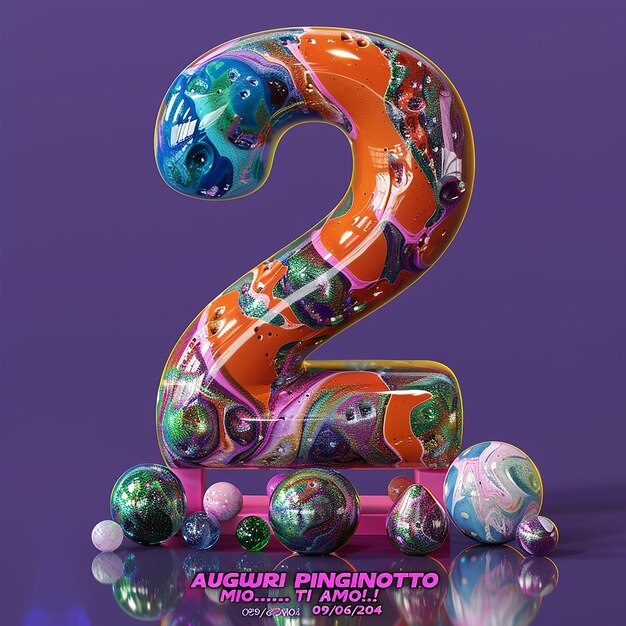 A striking 3D digital rendering of the number