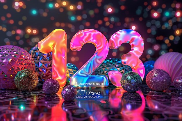 A striking 3D digital rendering of the number