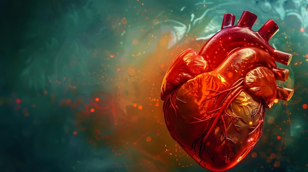 a striking artistic representation of a human heart indicating the vitality