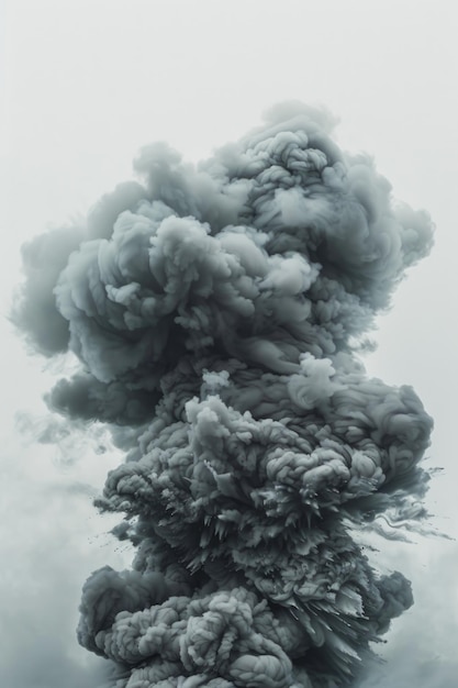 A striking black and white photo of a large plume of smoke perfect for various design projects