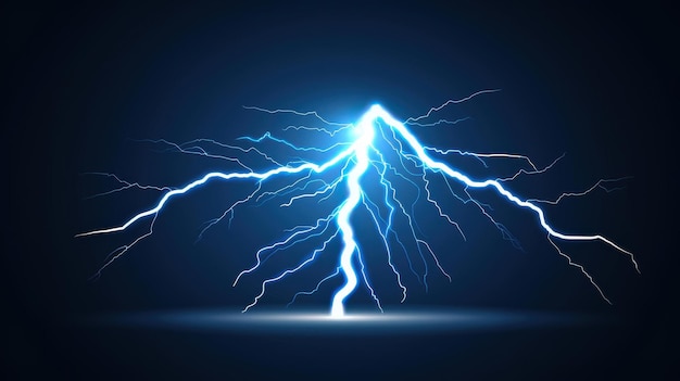 Striking blue lightning bolt on a dark canvas perfect for adding a dramatic touch to your designs