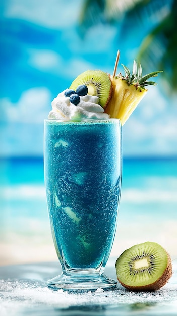 Striking Blue Spirulina and Coconut Smoothie