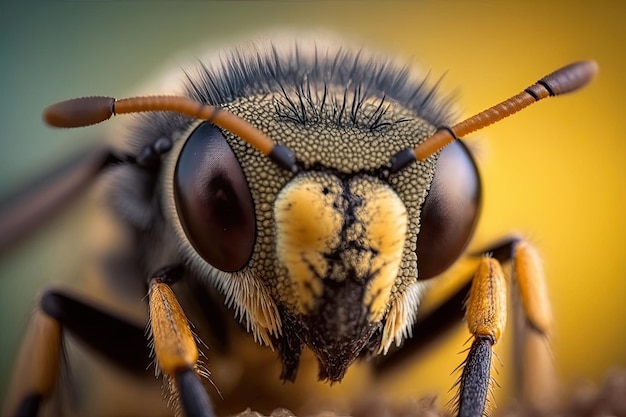 Striking closeup of an insect head with blurred background Generated by AI