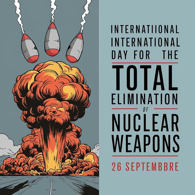 Photo a striking digitalillustration powerfulgraphic with international day of total ellimination of nuclear weapons