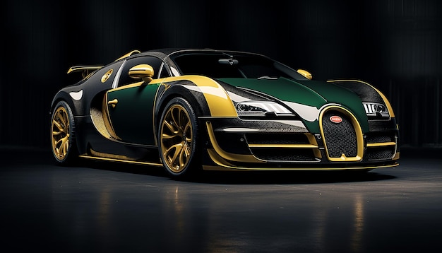 Striking Green and Black Bugatti Veyron A Fusion of Elegance and Boldness