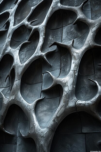 Photo a striking modern metal wall art featuring an array of thorns in a sleek polished finish