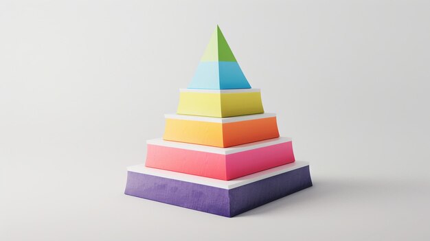 Photo striking multicolored d pyramid infographic illustration