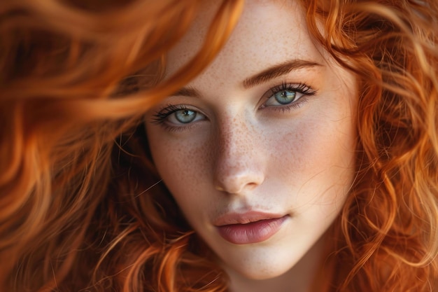 Striking Red haired woman Generate Ai