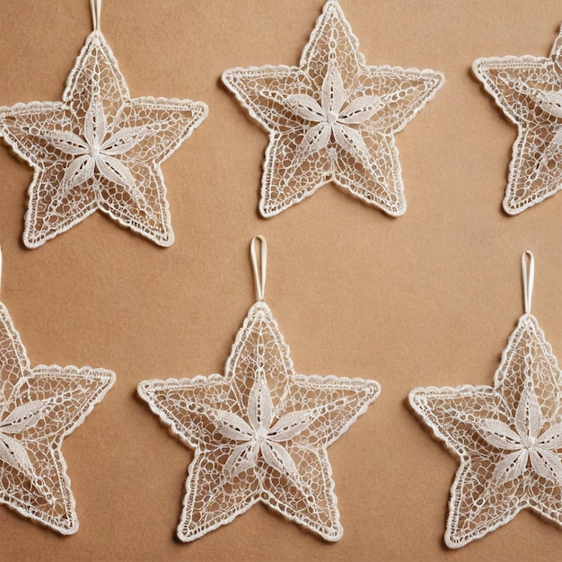 Photo a string of christmas gingerbread cookies with a star on the top