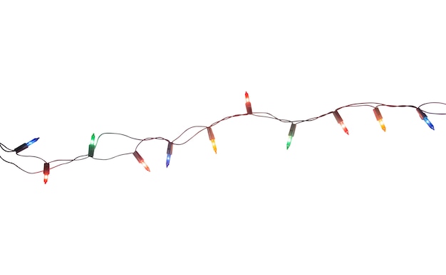 String of christmas lights isolated 