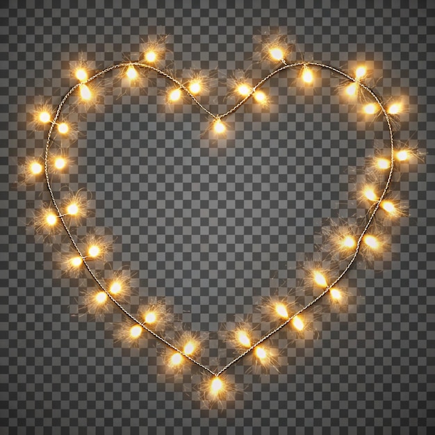 Photo string of lights in heart shape