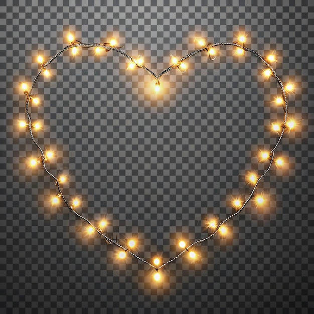 String of lights in heart shape