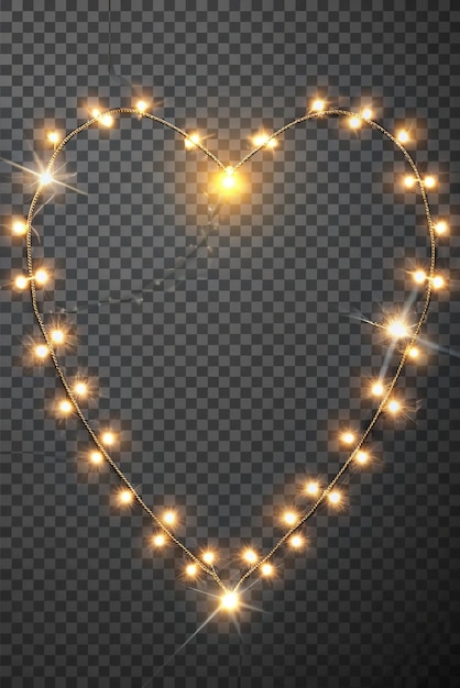 Photo string of lights in heart shape