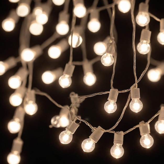 Photo string of lights that are strung up with string lights