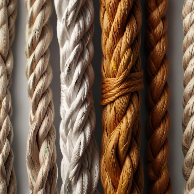 String set rope isolated on white top view