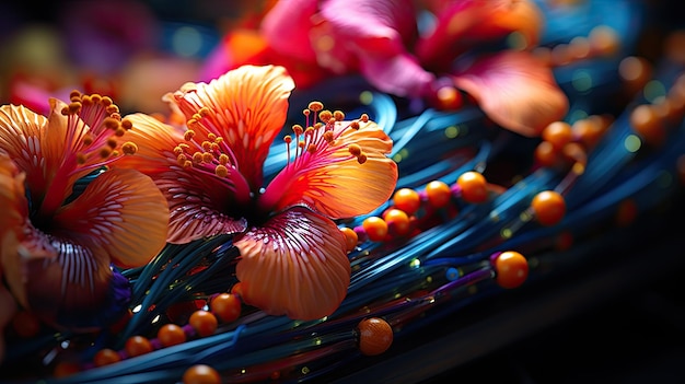 Strings of beads on wire that was bend and twist into blossoms petals and leaves DIY 169