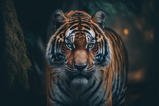 The Stripe-Furred Wildcat - A Close-up Portrait of a Tiger