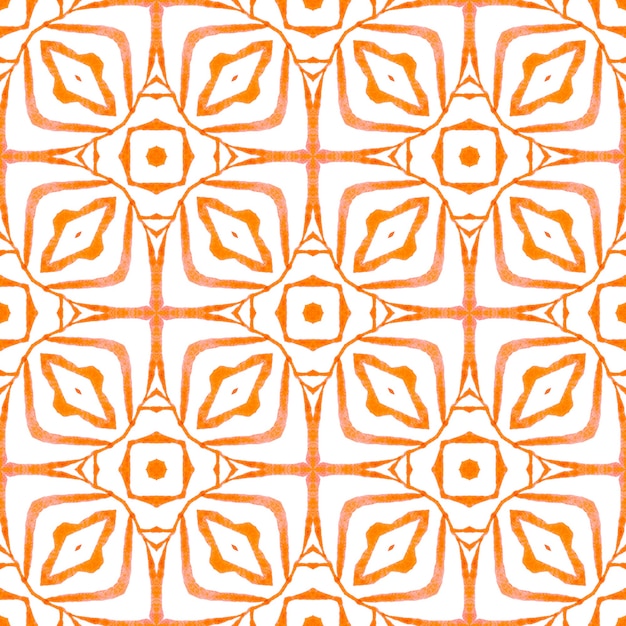 Striped hand drawn design. Orange radiant boho chic summer design. Repeating striped hand drawn border. Textile ready beauteous print, swimwear fabric, wallpaper, wrapping.