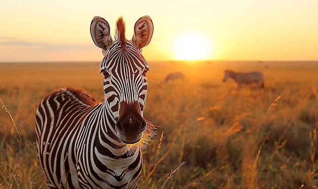 Striped Harmony Zebras on the African Plains