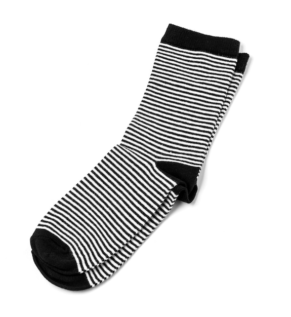 Striped sock isolated on white