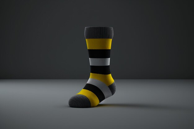 A striped socks that says'striped'on it