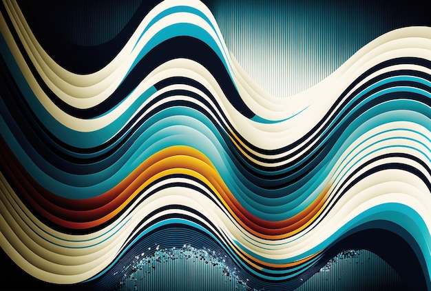 Striped waves on an abstract corporate technology background